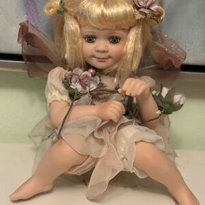 Blonde Fairy Doll with Floral Dress